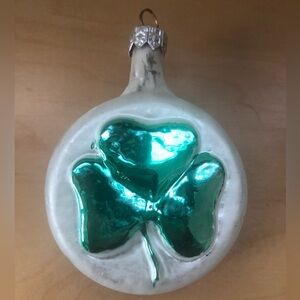Clover Shamrock Christmas Ornament Mercury Glass Celtic